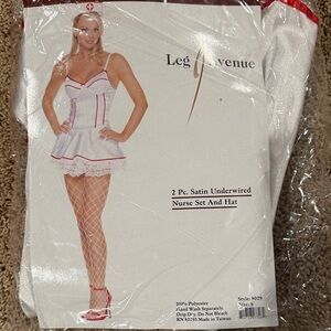 Leg Avenue White and Red Satin Nurse Set